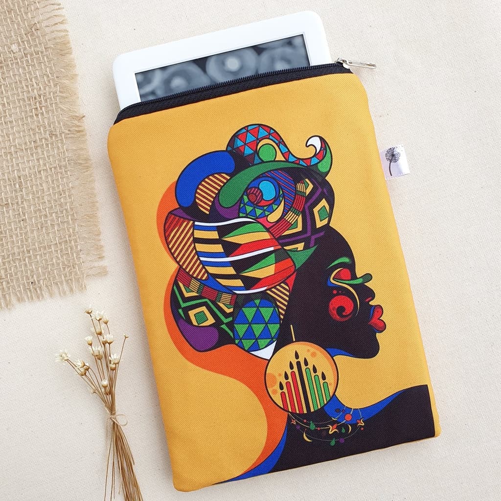 Case com Zíper para Kindle Africana, Case Sleeve