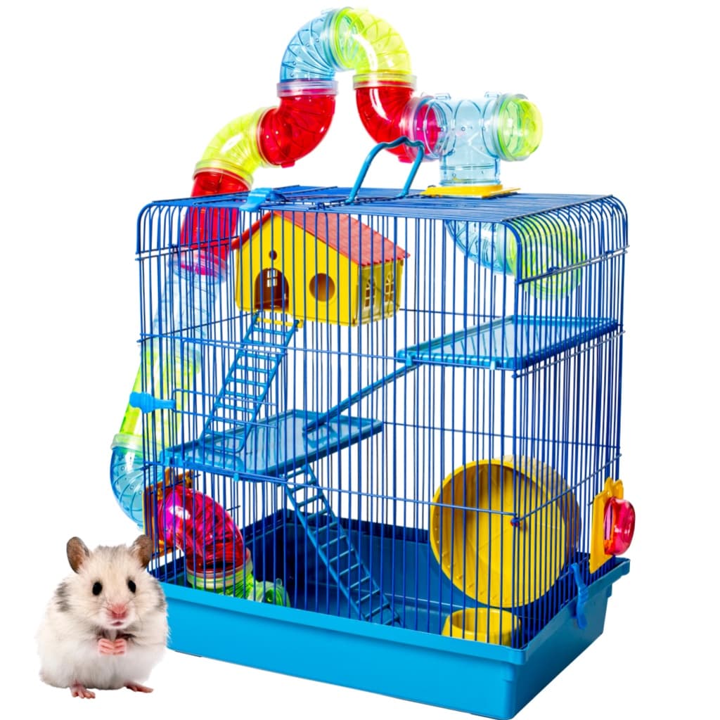 Gaiola De Hamster Com Casa Grande Completa 3 Andares Tubo Labirinto