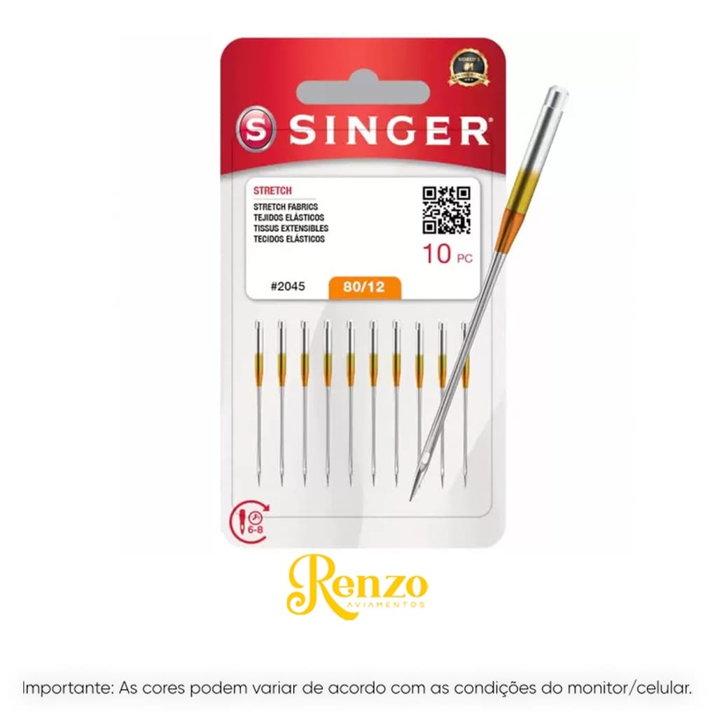 Agulha Singer Ponta Ouro 2045 para Malha