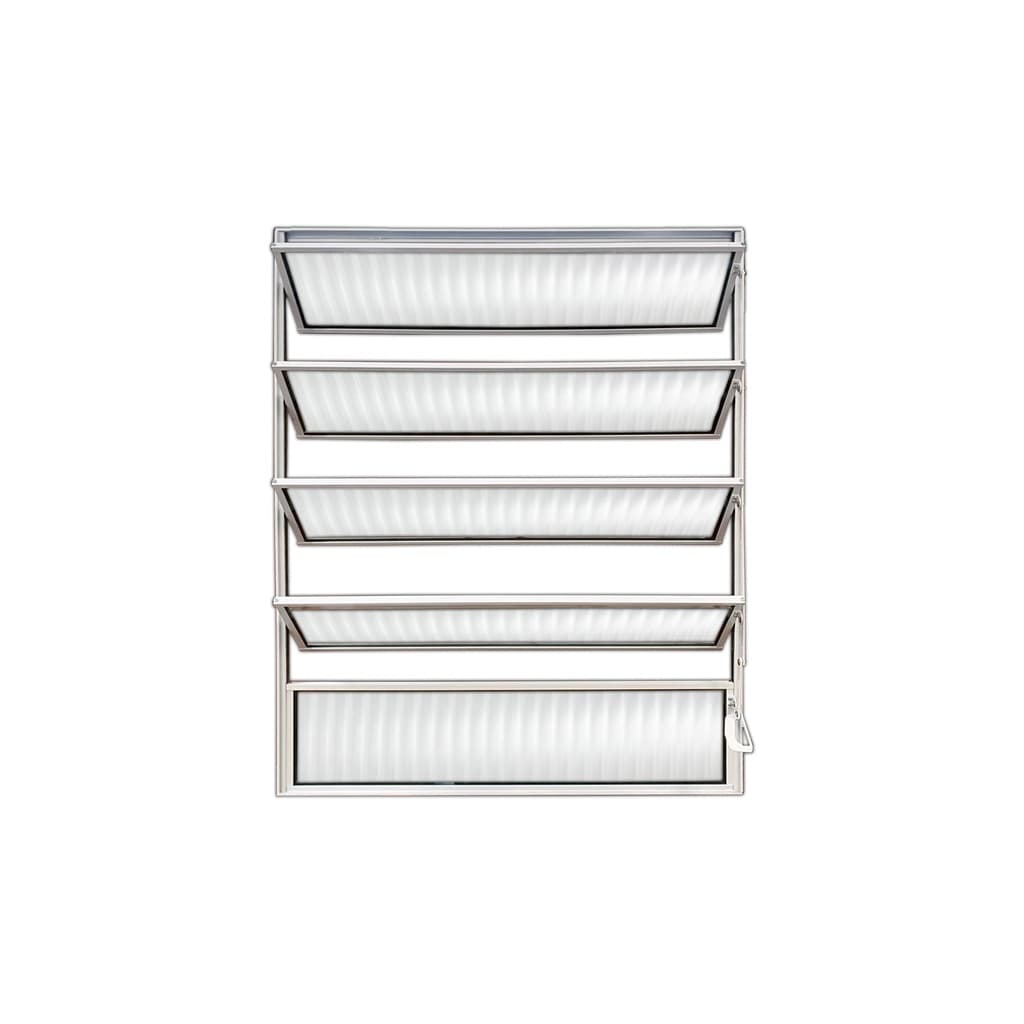 Vitro Basculante 100 x 80 Alumínio Branco Vidro Canelado