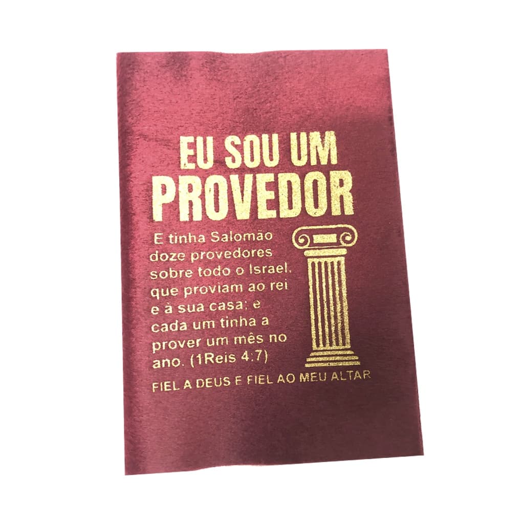 Saquitel Velboa/Veludo - Eu Sou Provedor - 18x15cm