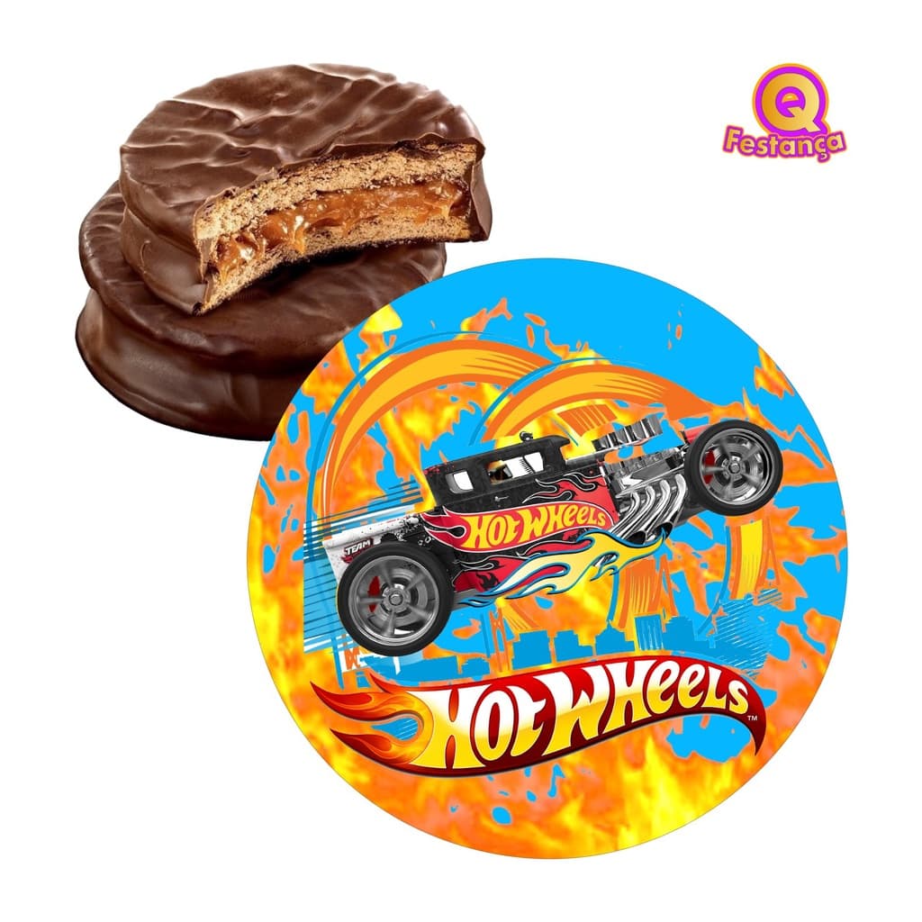 10 Adesivos para Alfajor 5cm Hot Wheels - Pronto para ser aplicado - Carrinhos, Carrinhos Hot, Carrinho Miniatura, Pista, Pista de Carros
