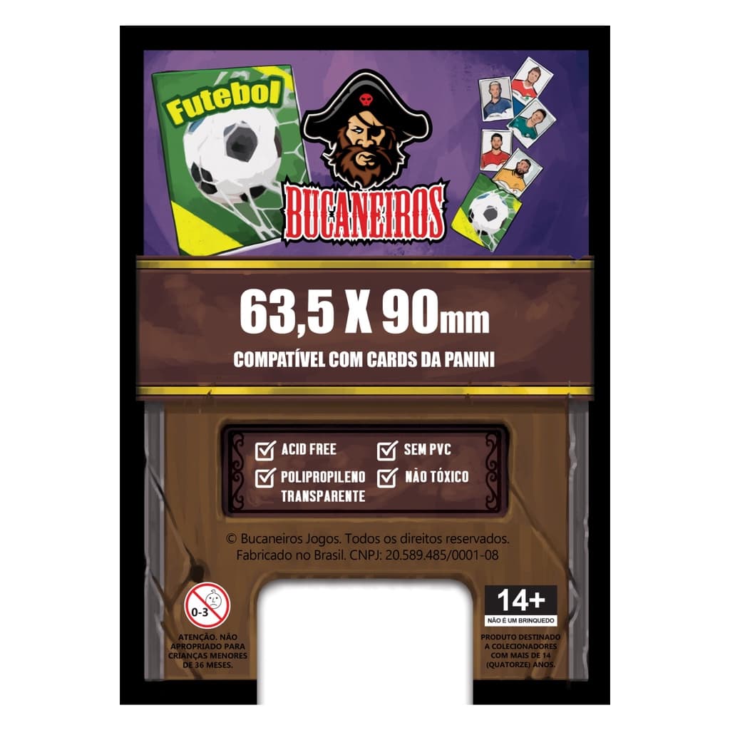 Sleeves para Cards Futebol e Esportes no formato 63,5 X 90mm Bucaneiros
