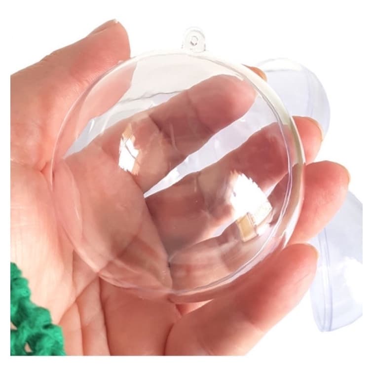Bola Natalina Transparente Acrilico Para Personalização Kit C/40 Unidades