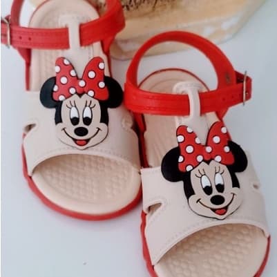 Sandalia rasteira Infantil papete Feminina Melissinha Laço Bebe Menina Minnie