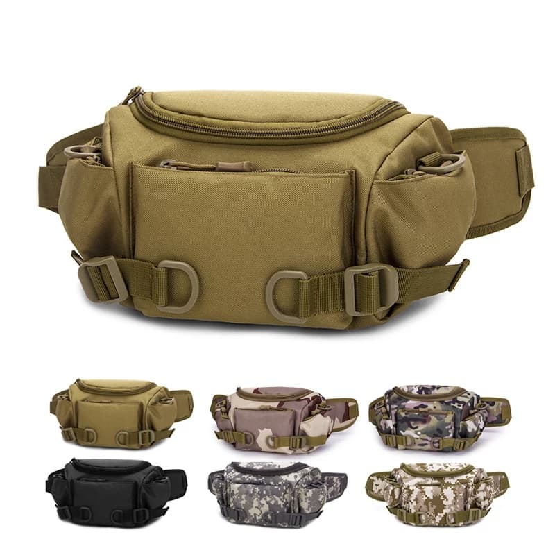 pochete tática publico masculino e feminino impermeável/bolsa pochete  modelo exercito náilon 600d boa para trilhas e viagens