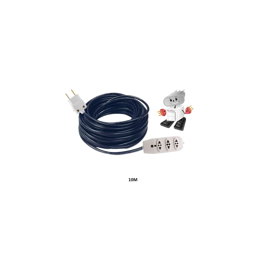 Extensão Elétrica cabo PP 2x1mm Tomada Dupla Reforçada