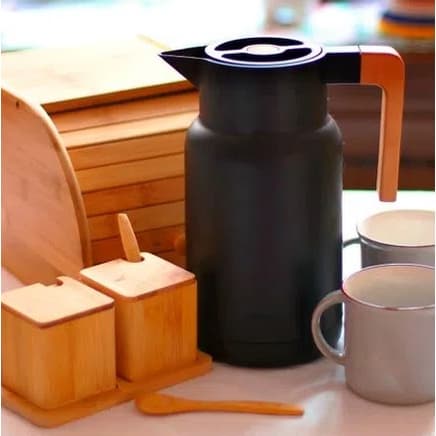 Garrafa Térmica Wood Fashion, Lançamento Útil Bazar 1L - Super Oferta