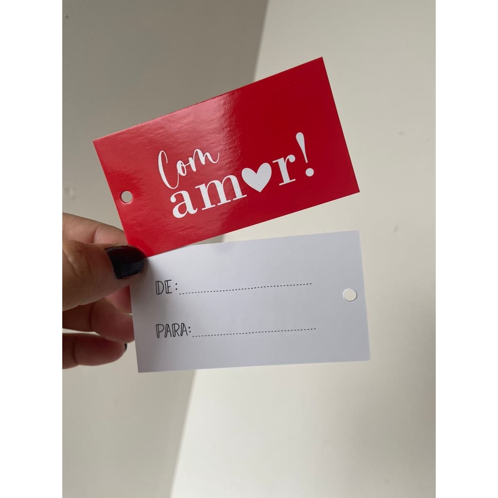 Tag / Cartão Com Amor! De: Para: para ser usado em presente, lembrancinha Dia dos Namorados das Mâes