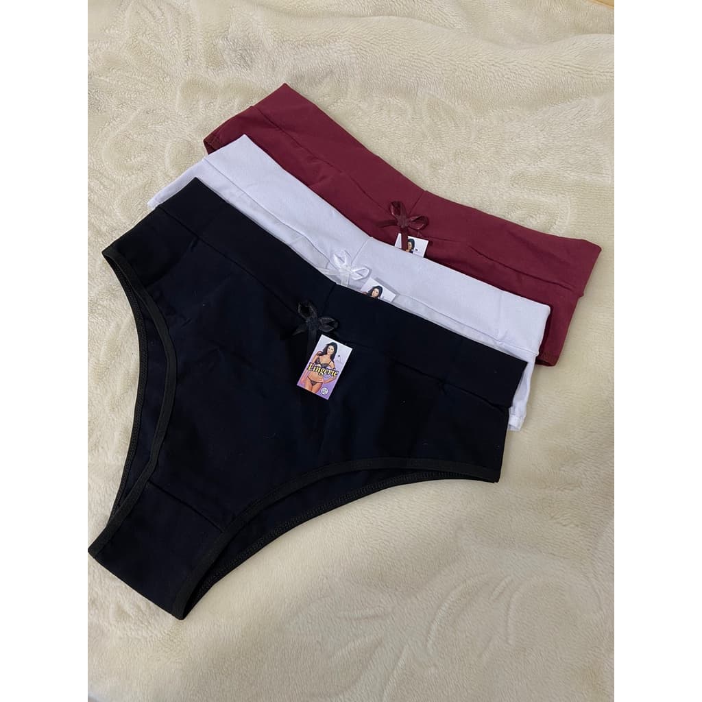 Kit 3 Calçola Calça Cotton Tradicional Cintura Alta Algodão Pos Parto