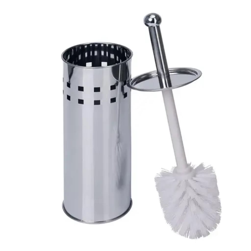 Escova Sanitaria de Inox para Banheiro com Suporte e Furos