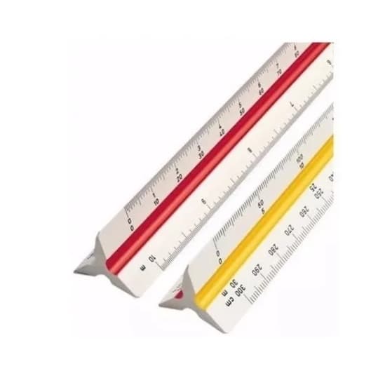 Régua Escalímetro 30cm Triangular Plástico.
