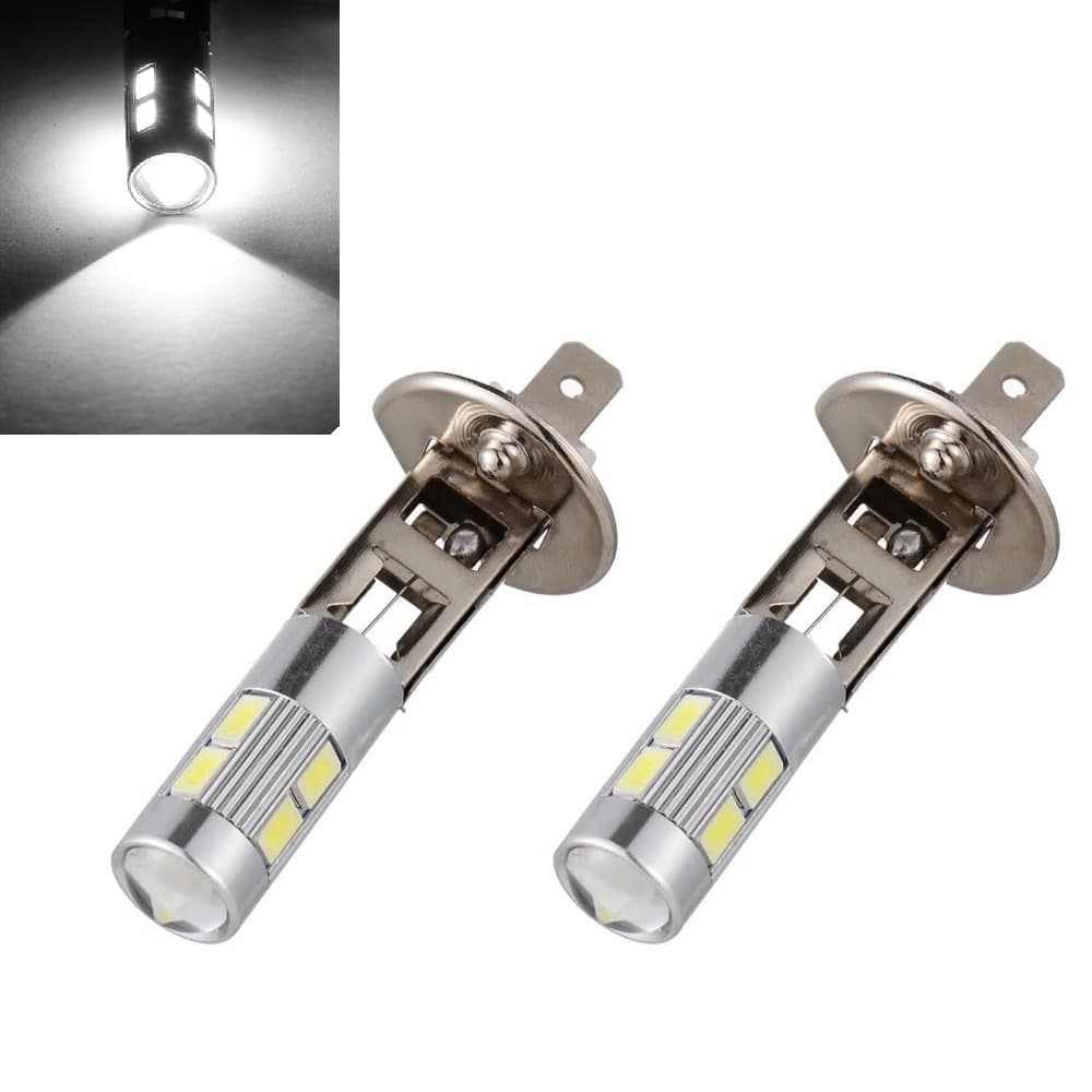 Par Lâmpada H1 H3 Farol De Milha 10 Leds 12v 6500k
