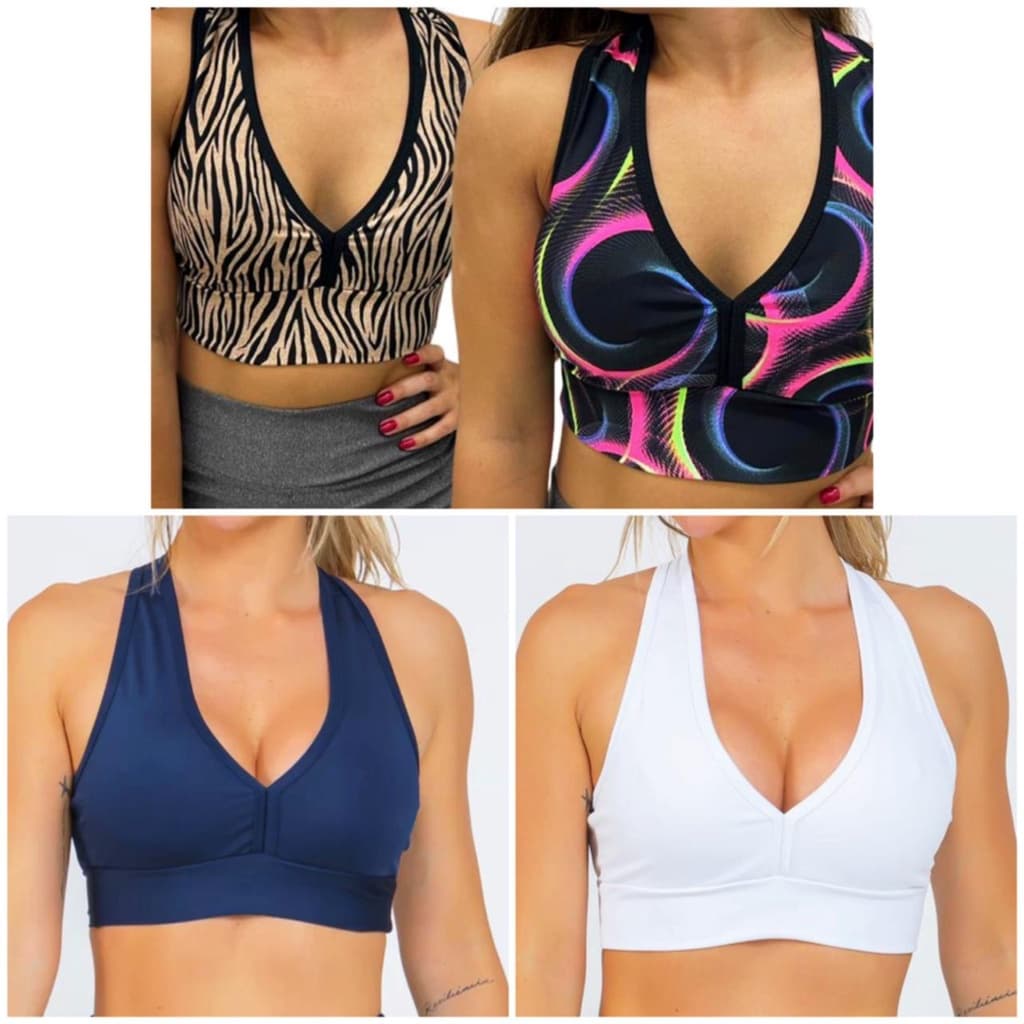 Blusinha Top nadador de academia com bojo removivel variados