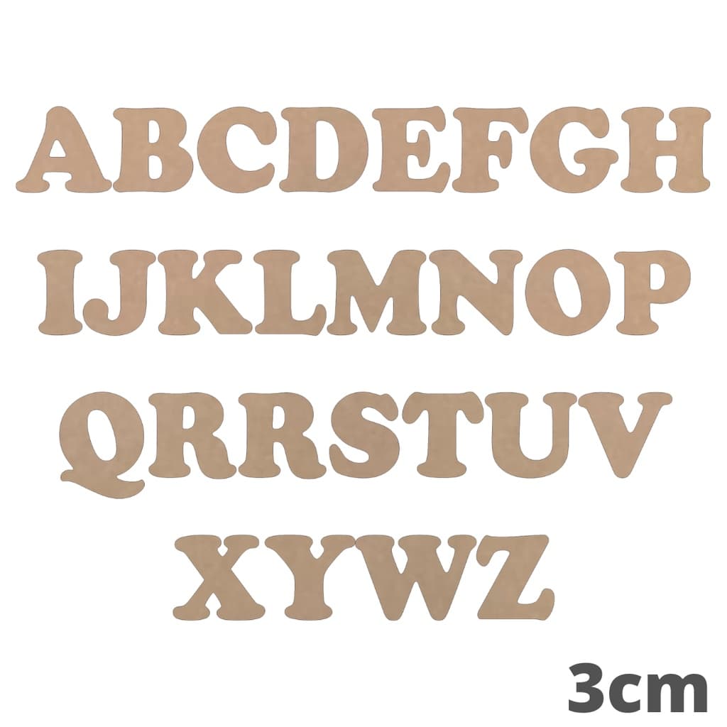 KIT 10 ALFABETOS LETRA FONTE COOPER 3CM MDF APLIQUE