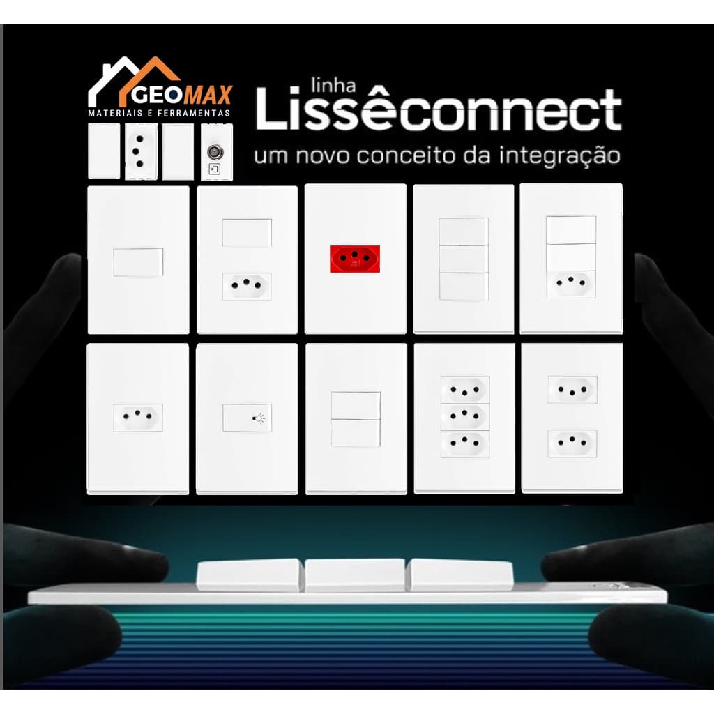 Monte Seu Kit de Interruptores, Tomadas, Placas e Módulos Lissê Apoio Completo 4x2 / 4x4 10A - 20A