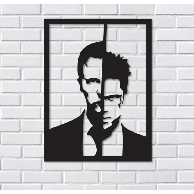 Aplique de Parede vazado em MDF Clube da Luta quadro decorativo Brad Pitt Cultura Pop
