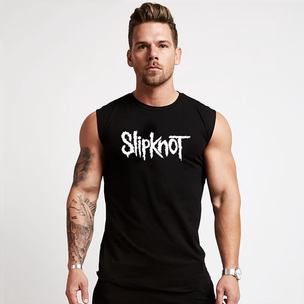 Regata Machão Masculina Slipknot Banda Rock Oversized Longline Camiseta Academia