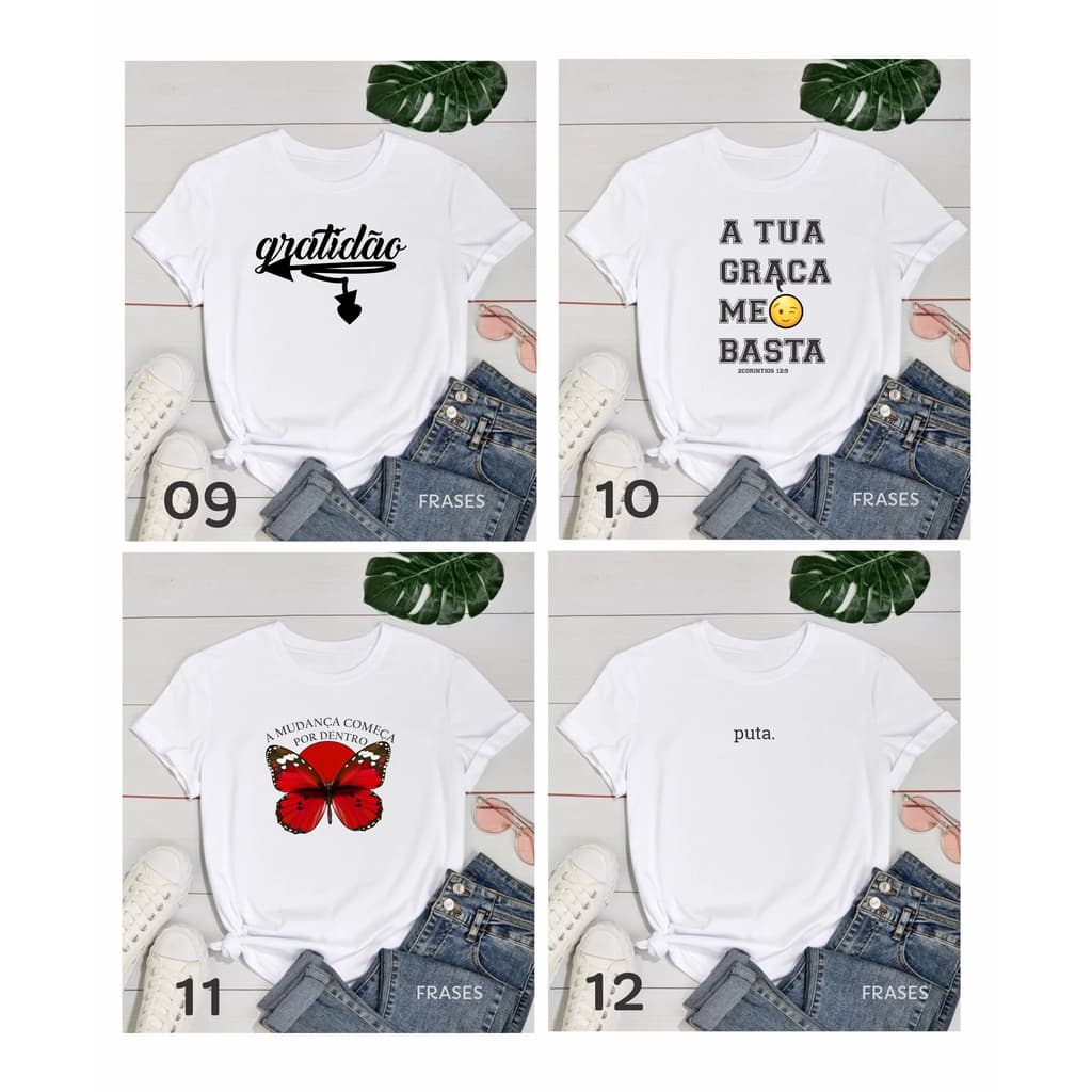 T-shirts Feminina Frases Blusinha
