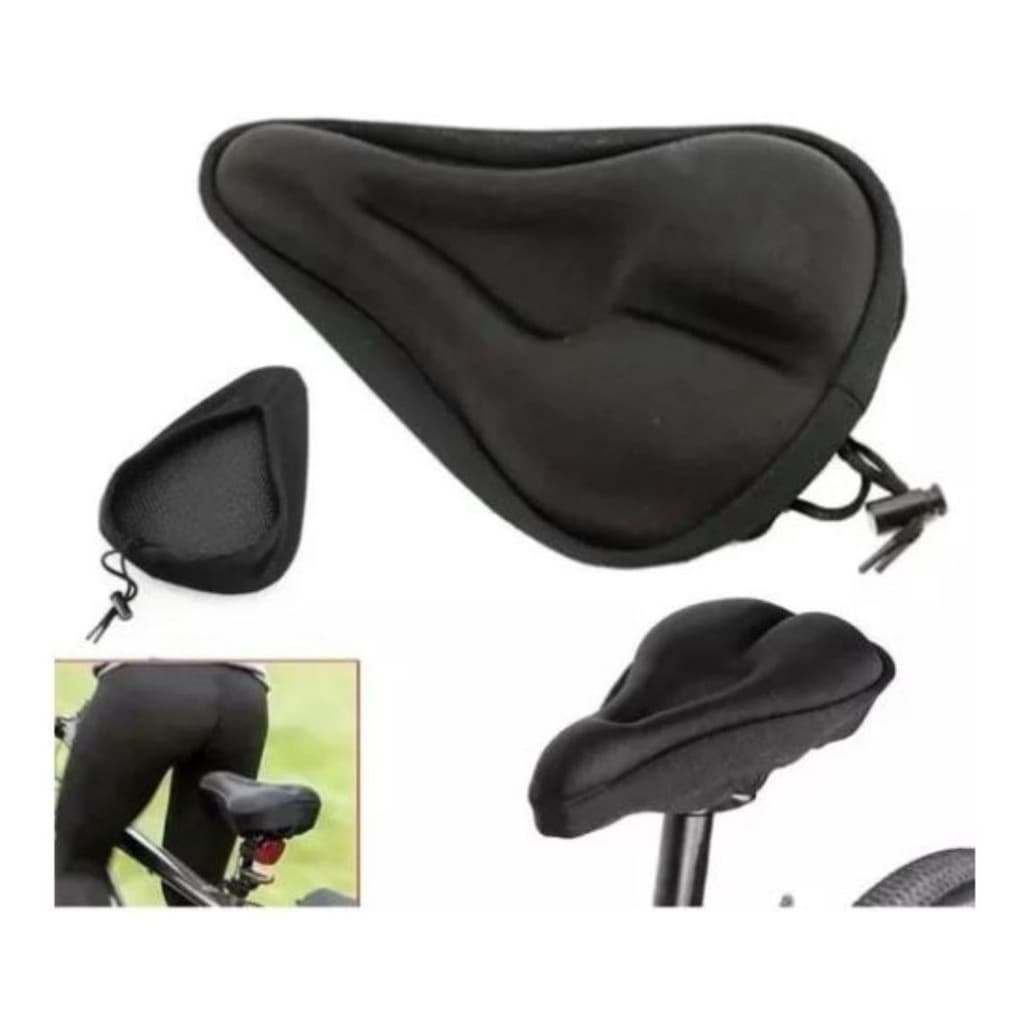 Capa para Banco Selim Bike Bicicleta Tam Único Material em Neoprene Uretano e Gel Preto Para Seu Pedal Ser Confortável Atrio BI013
