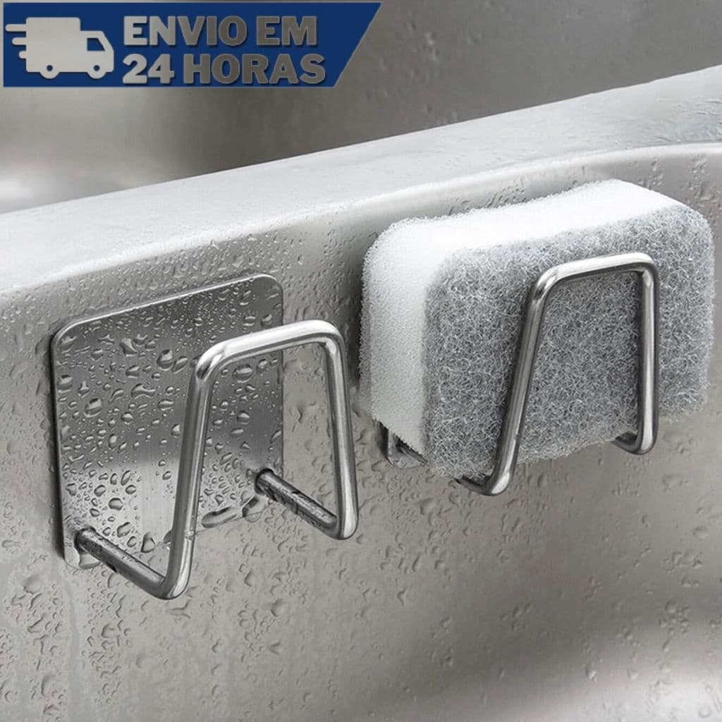 Aço inoxidável Suporte Porta Esponja para bucha de pia Prateleira de cozinha Inox Pia Prateleira Clink 3M
