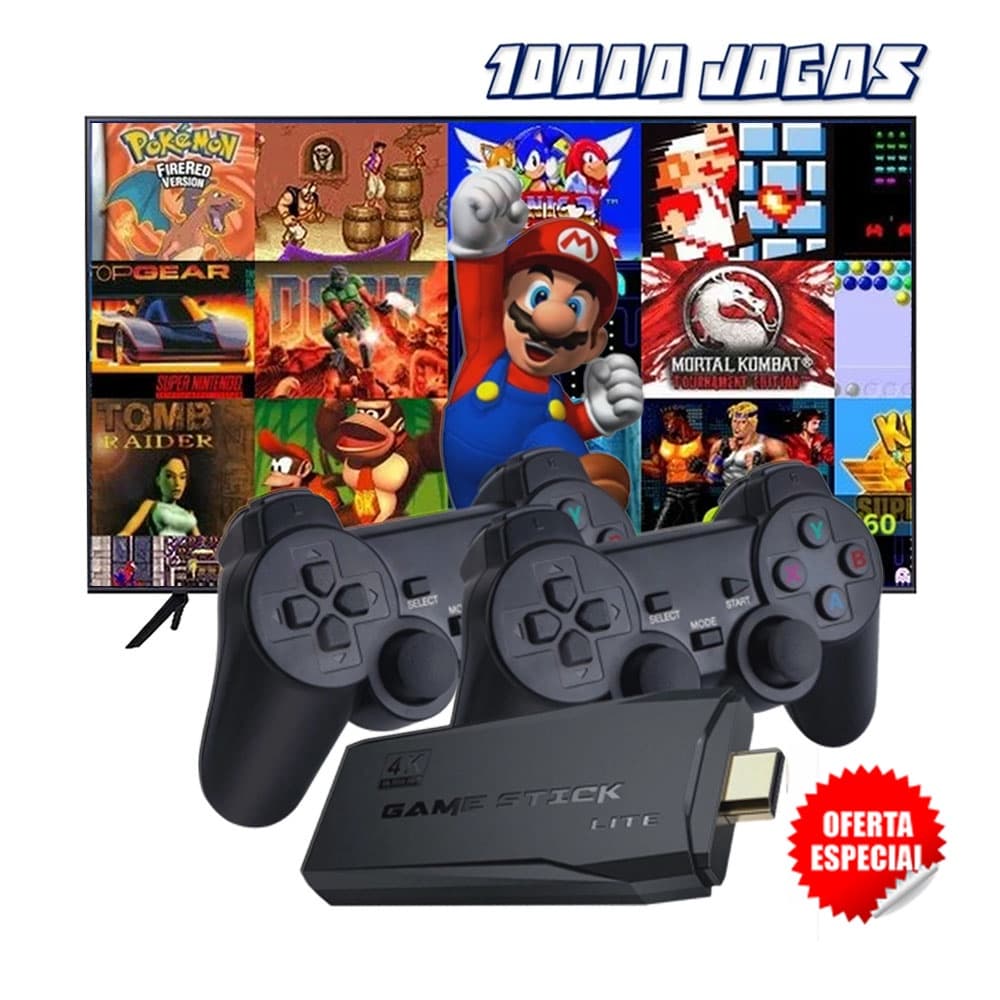 Vídeo Game Retrô 4k Stick 2 Controles Sem Fio Jogue Offline - Pronta Entrega