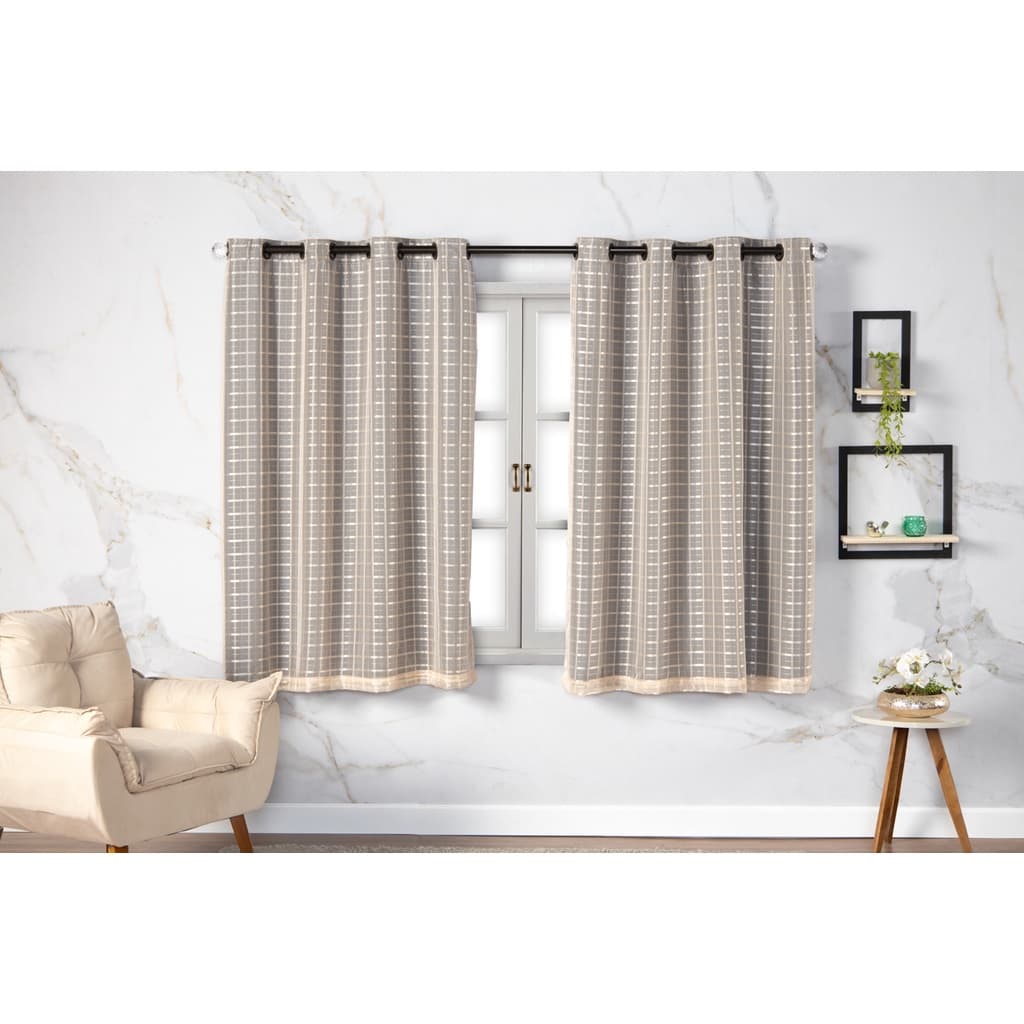 Cortina Com Blackout Prata 2,00 m x 1,40 m para Sala Quarto Porta Balcão Varias Cores