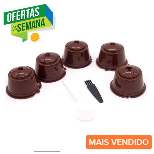 Kit 5 Cápsulas Dolce Gusto Reutilizáveis Com Dosador Cápsula Exclusiva para Chá Top