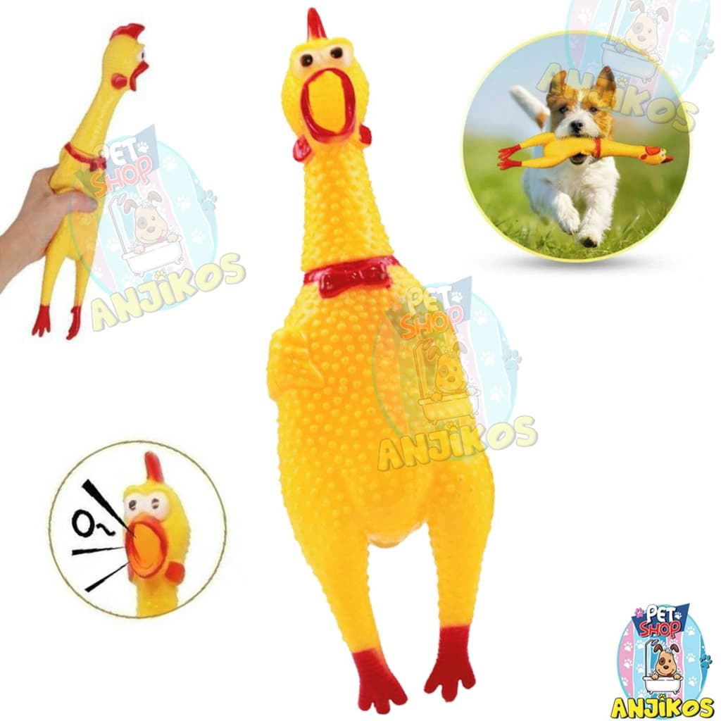 Galinha Frango Borracha Mordedor Cachorro Pet Faz Barulho / Brinquedos Cachorro