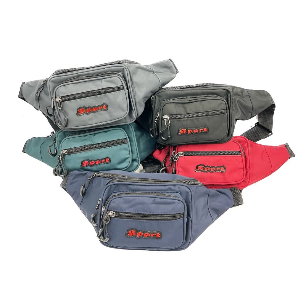 Pochete /Bolsa Masculina Bolsa De Nylon Semi Impermeável Multifuncional Grande Capacidade Com 5 Zíperes