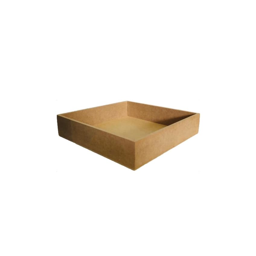 JL065 Bandeja Quadrada Lisa mdf  25X25X5 - Cesta Café da Manhã-Presente- Organizador-Decoração- Artesanato