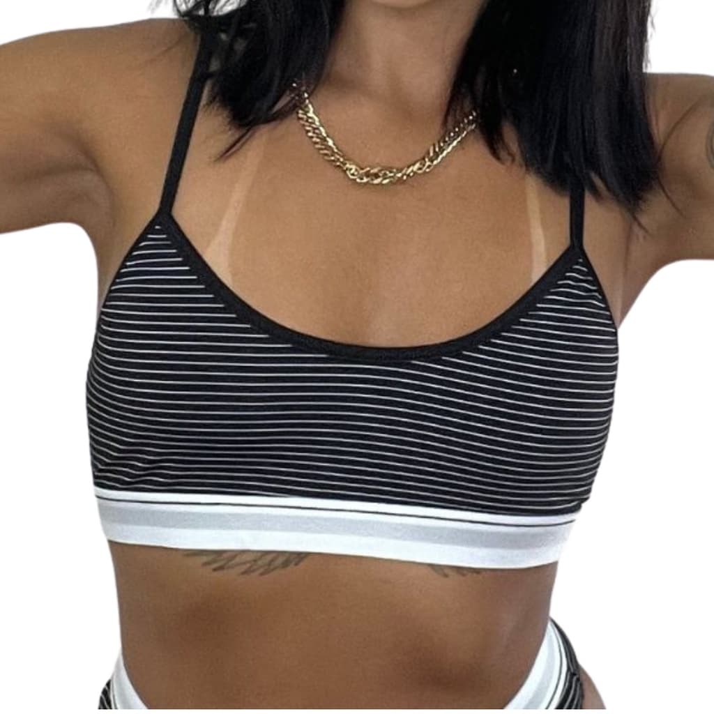 Kit 10 Top Feminino Forrado Sem Bojo de Microfibra