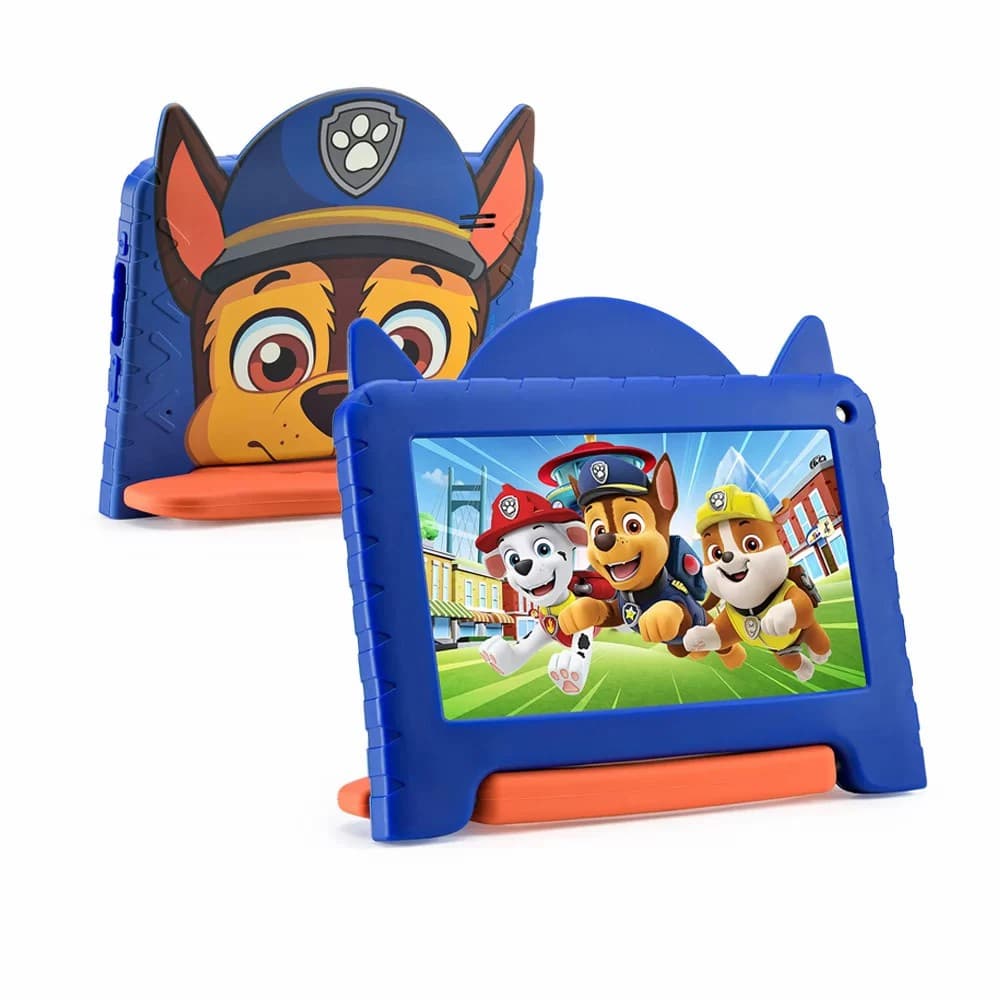 Tablet Infantil Patrulha Canina Chase 64Gb+4Gb Tela 7', Wi-Fi, Bluetooth, Câmera Frontal Preto - Multilaser