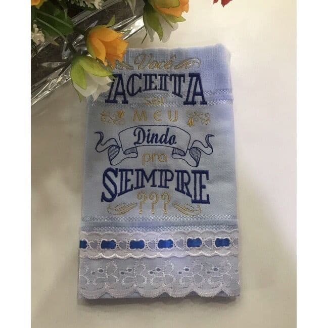 Toalha de padrinhos de batizado batismo eucaristia bordada e personalizada para lembrancinha e presente