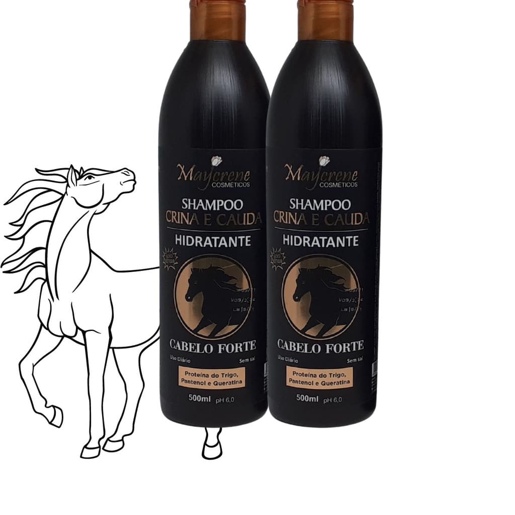 2 Shampoo Crina e Cauda 500ml Maycrene
