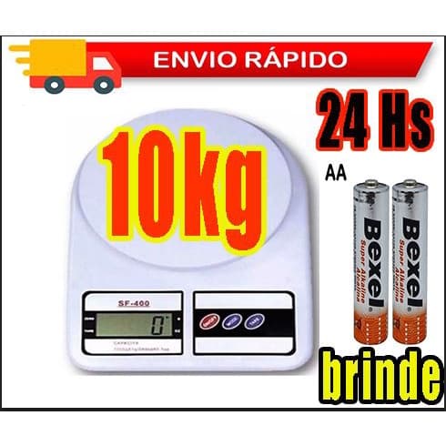 Balança Cozinha Digital 10kg Alta Precisão SF400 Dieta Fitness Culinária Confeiteiro Alimentos