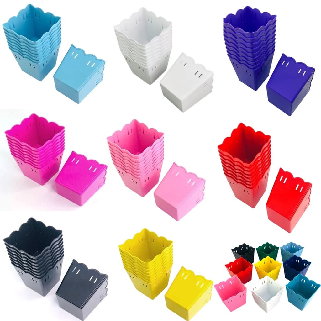 Kit 27 unidades de cachepot de fita festa decoração modelo passa fita com 8 furos para passar a fita