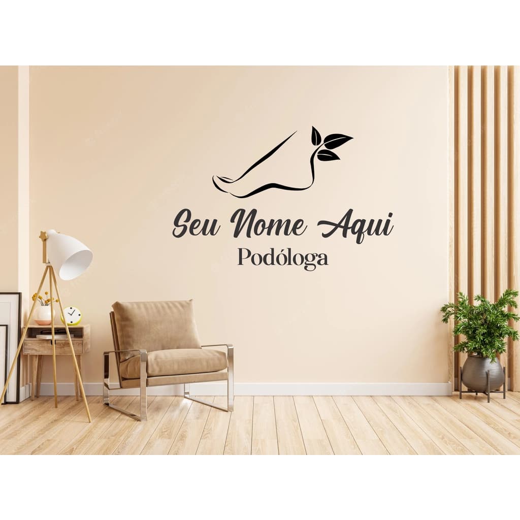 Adesivo De Parede Decorativo Logo Podóloga Podologia