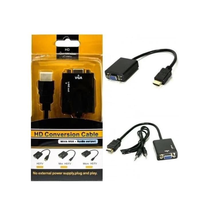 Conversor Hdmi Vga Com Áudio Adaptador Hdmi Para Vga