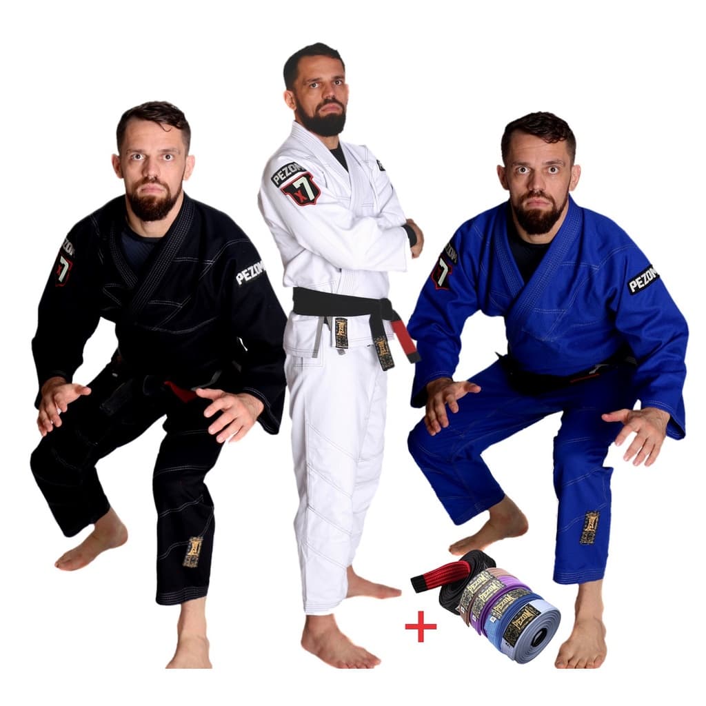 Kimono Jiu Jitsu Trançado Adulto X7 Remodel Pezom e Faixa
