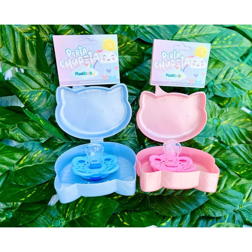 Kit Chupeta + Porta Chupeta de Gatinho