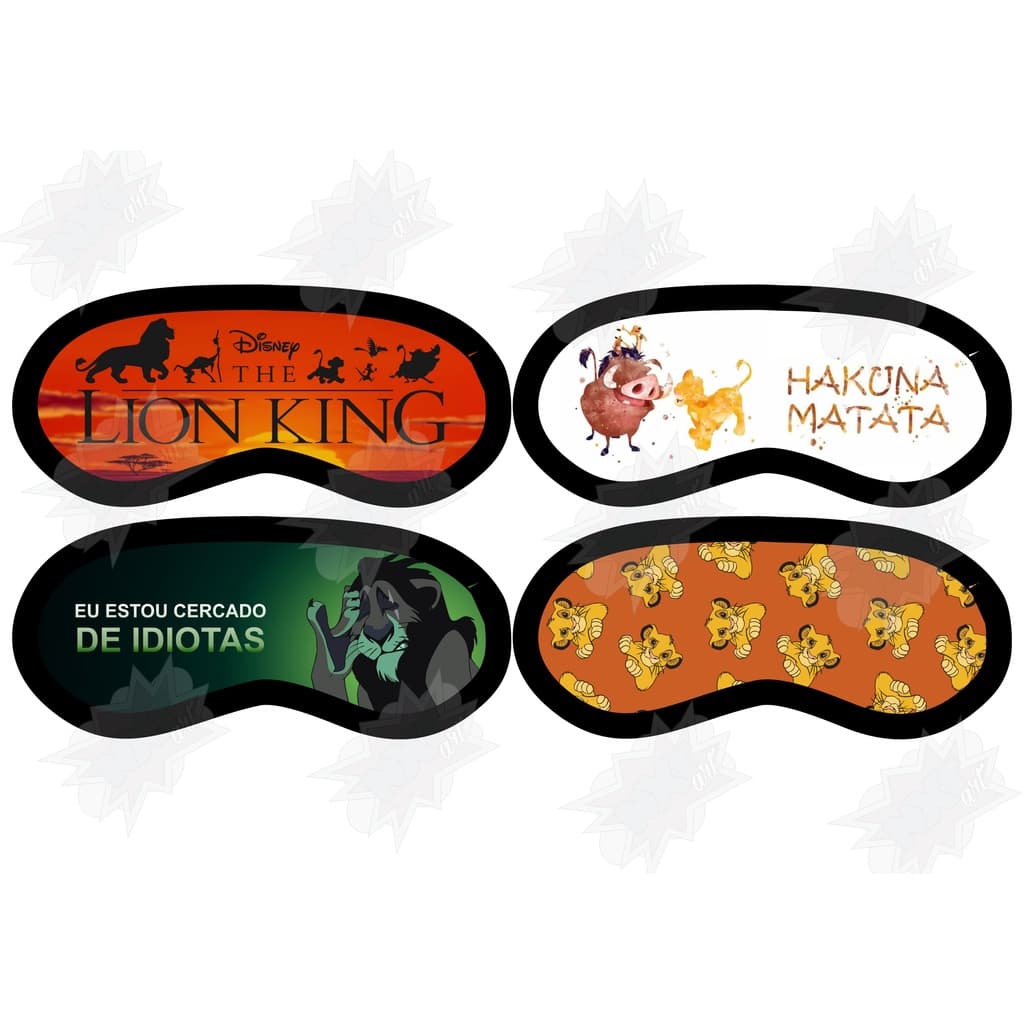 Máscaras de olho de dormir/tapa olho O Rei Leão / Disney / Simba / Timão e Pumba / Scar
