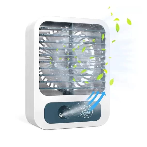 Refrigerador De Ar Ventilador Umidificador Portátil Com Led Reservatório De Água Led TIPO C USB Su