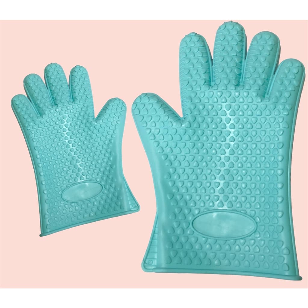 2 Luvas Térmicas De Cozinha Forno Fogão Silicone 5 Dedos Lavável Anticalor até 230 Graus