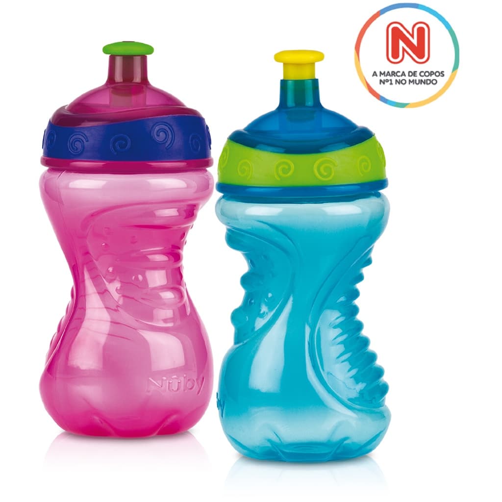 Garrafa Copo Infantil para Aprendizado Treinamento Squeeze 300ml Nûby Menino Menina