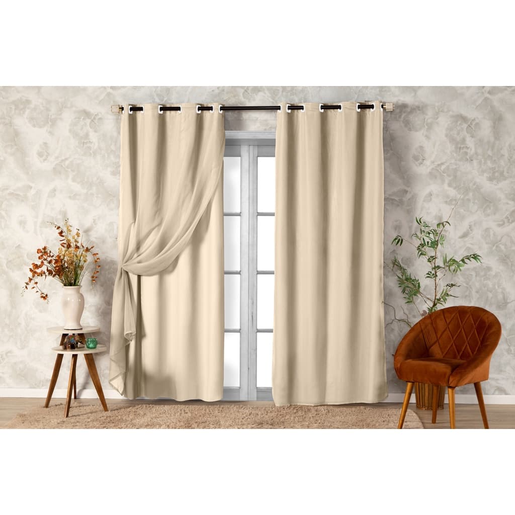 Cortina Com Blackout PVC e Tecido Voil 2,80x2,30m Varias Cores