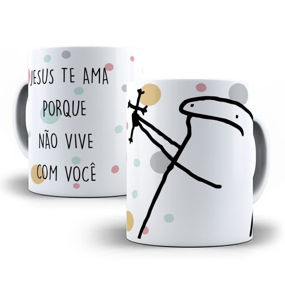 Caneca café Personalizada Flork meme Jesus