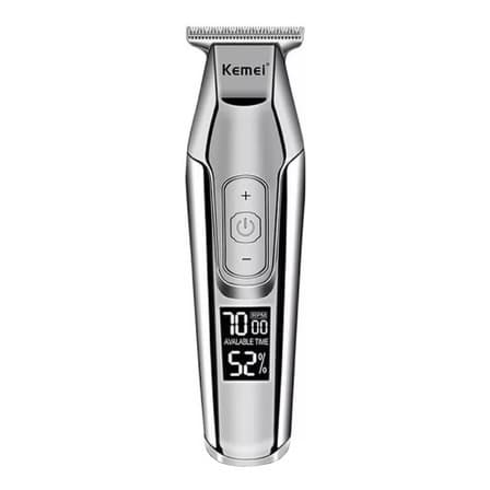 Barbeador De Cabelo Masculino Kemei 5027 Aparador De Barba Velocidade Ajustável Recarregável Visor Led Profissional