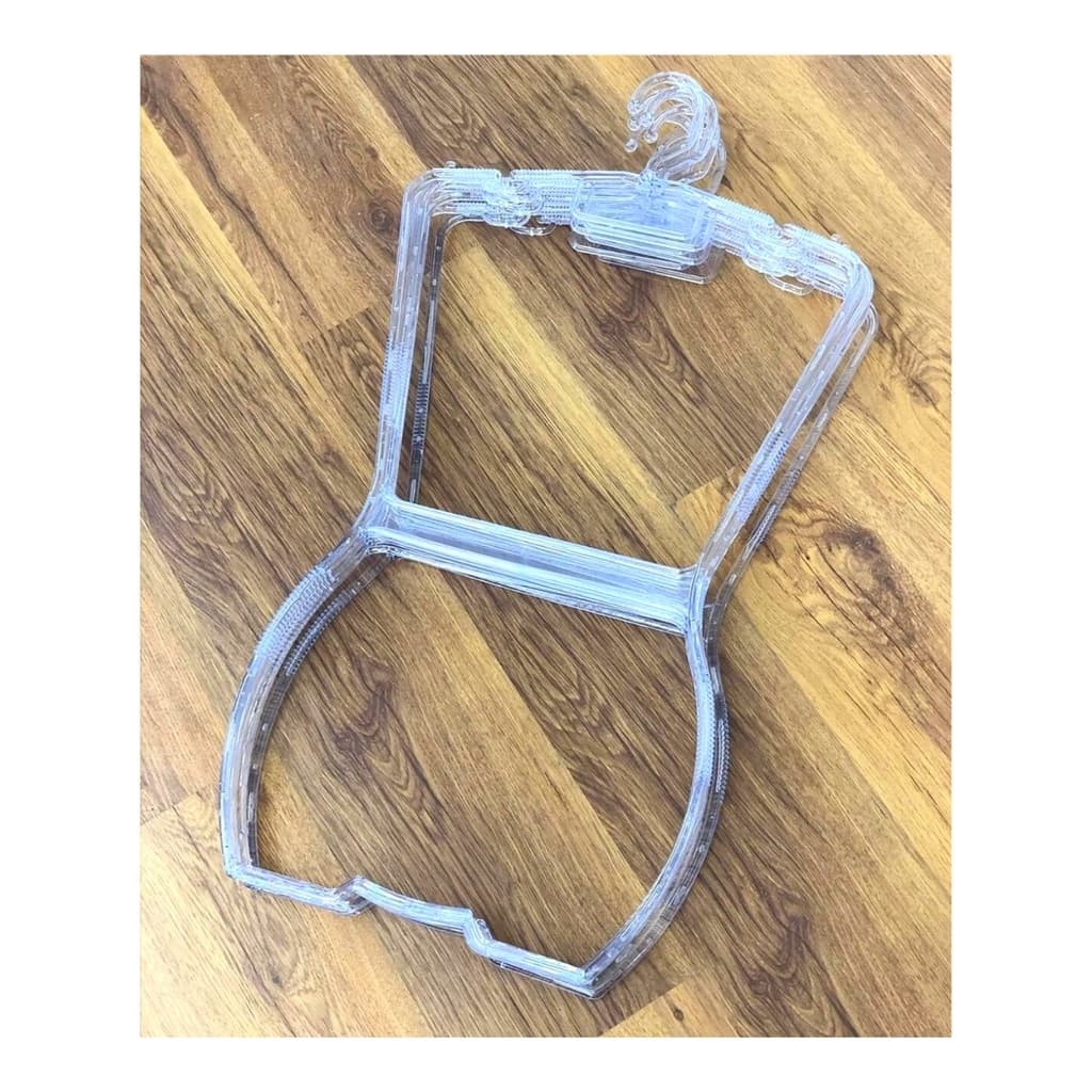 Cabide Silhueta Collant Acrílico Cristal Adulto. Kit 5 Pçs