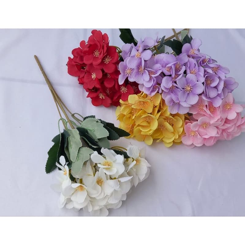 Hortênsia Flor Artificial Buquê Para Decoração Arranjos/ Casamento
